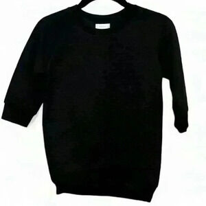 Piper-Girl's Medium Black Quilted Long Sleeve Sweatshirt Casual Relaxed Fit